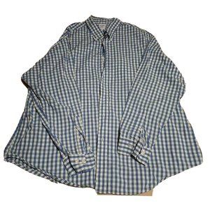 Brooks Brothers Regent 1818 Men's XXL Button Down Shirt Plaid Blue Long Sleeve